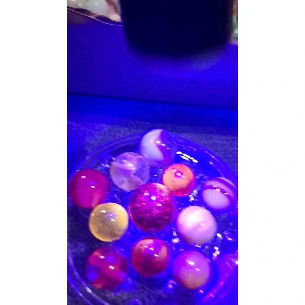 Lot Of 11 Estate Sale Marbles All Orange UV Reactive
